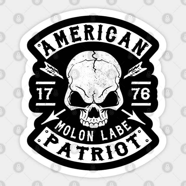 MOLON LABE - AMERICAN PATRIOT Sticker by Tshirt Samurai